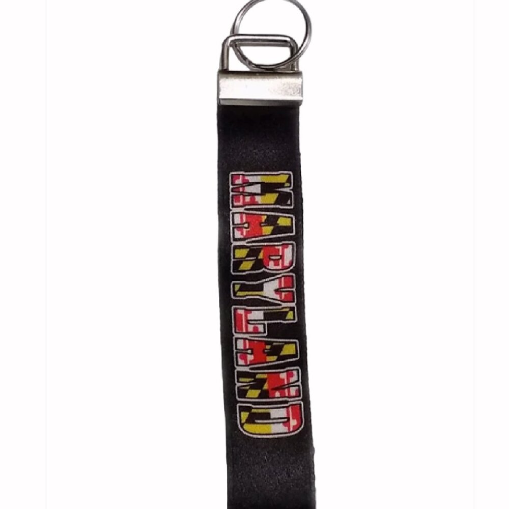 Maryland Text and Flag Key Ring Keychain - NEW Fast Ship